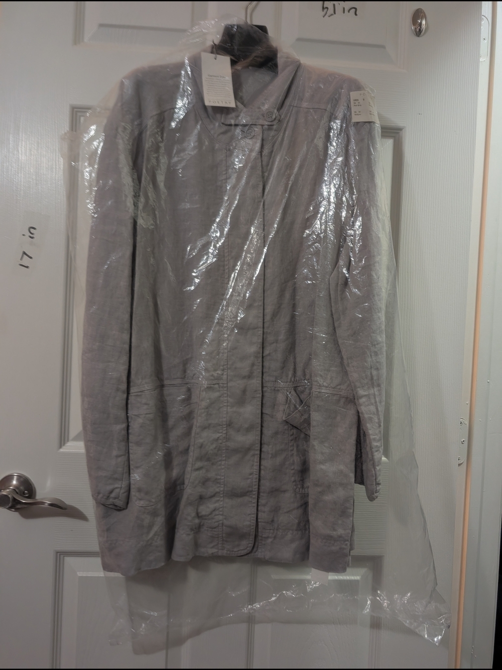 Poetry Light Gray Long Trench Coat